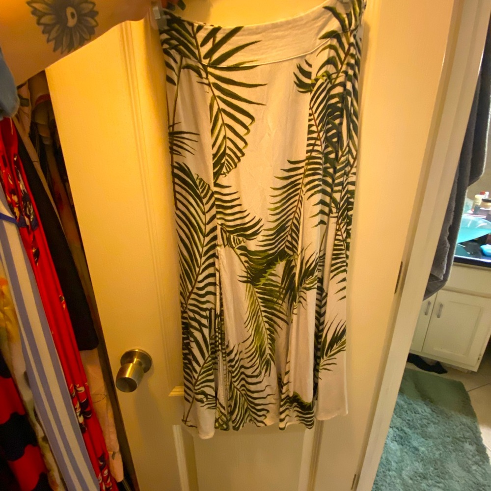 Palm tree midi skirt